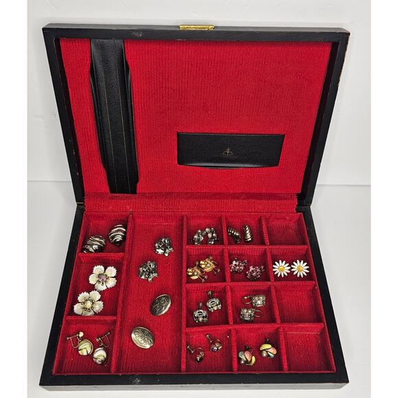 JEWELRY Vintage EARRINGS 14 Pair Screw Clip and BOX Bundle Lot Art Nouveau - Picture 2 of 12